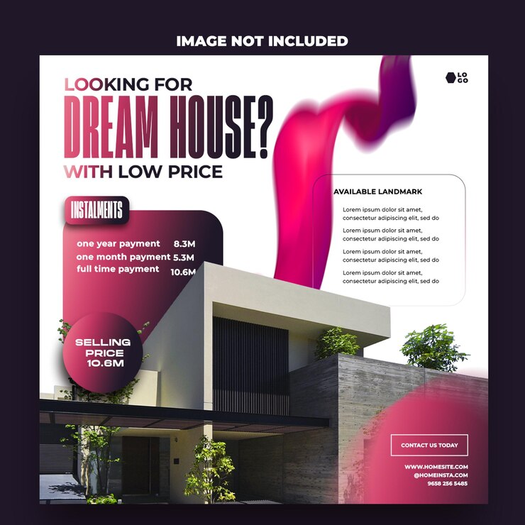 Real estate social media feed banner template post