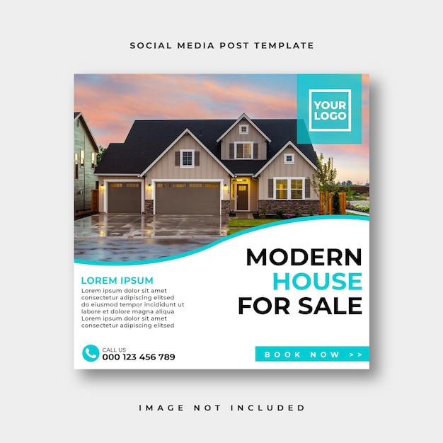 Post instagram social media immobiliare o modello pubblicitario banner web quadrato