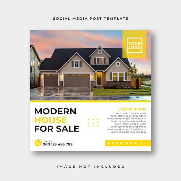 PSD real estate social media instagram post or square web banner advertising template