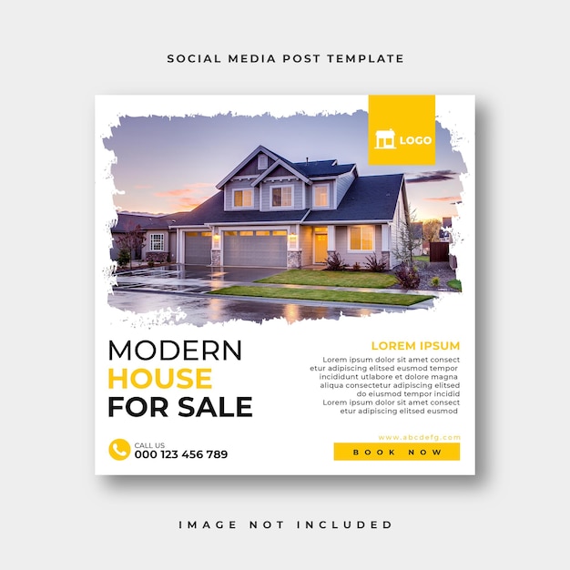 Real estate social media instagram post or square web banner advertising template