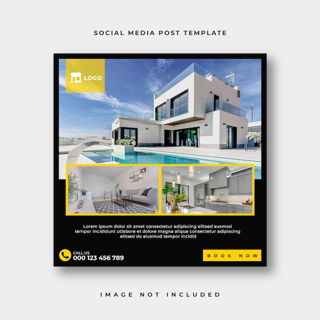 Real estate social media instagram post or square web banner advertising template