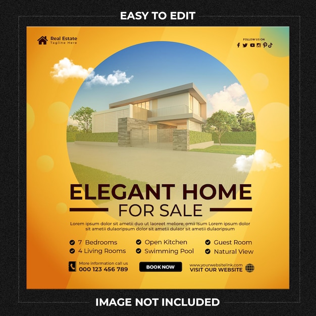 Шаблон instagram для социальных сетей по недвижимости