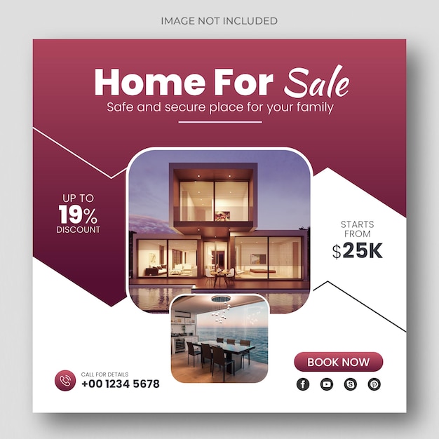 Real estate social media post banner template