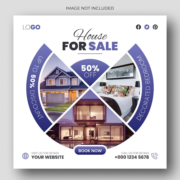 PSD real estate social media post banner template