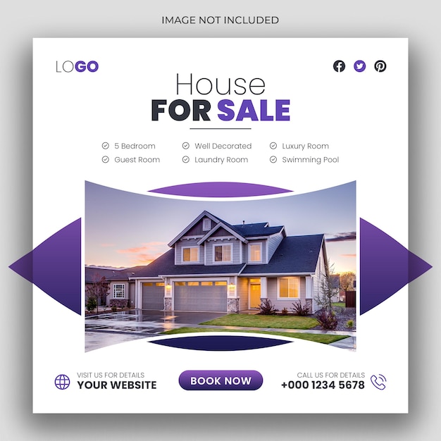 Real estate social media post banner template