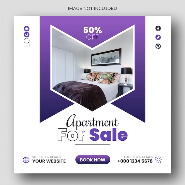 Real estate social media post banner template