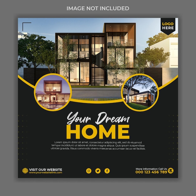 Real estate social media post banner template