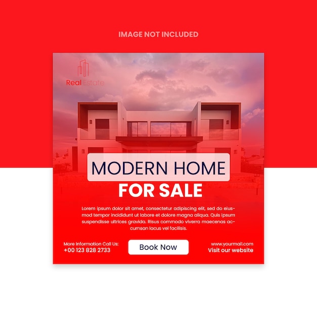 PSD real estate social media post design template