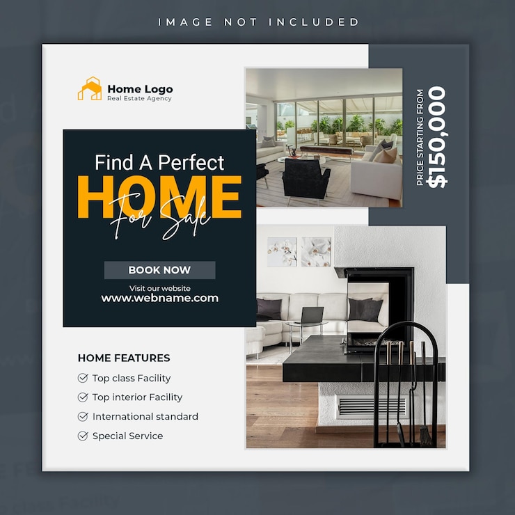 PSD real estate social media post or house property sale instagram story square banner