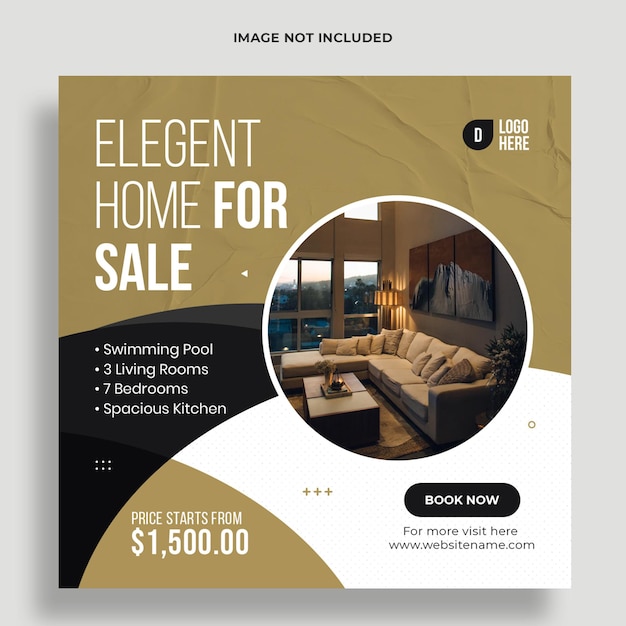 Real estate social media post and web banner template