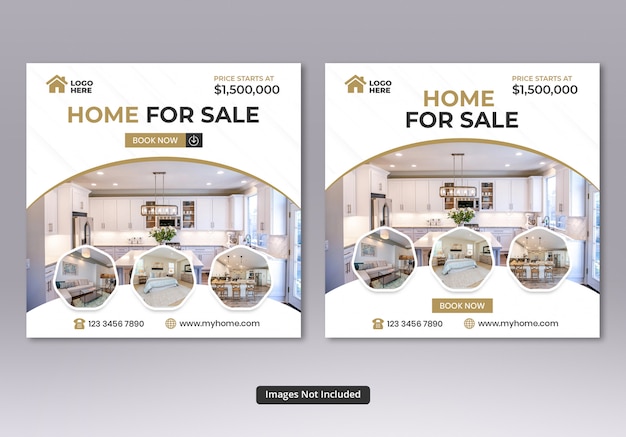 PSD real estate social media square banner templates