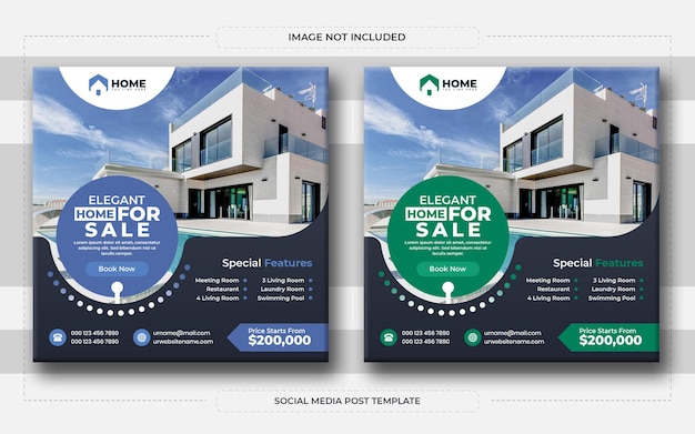 Real estate social media and web banner template