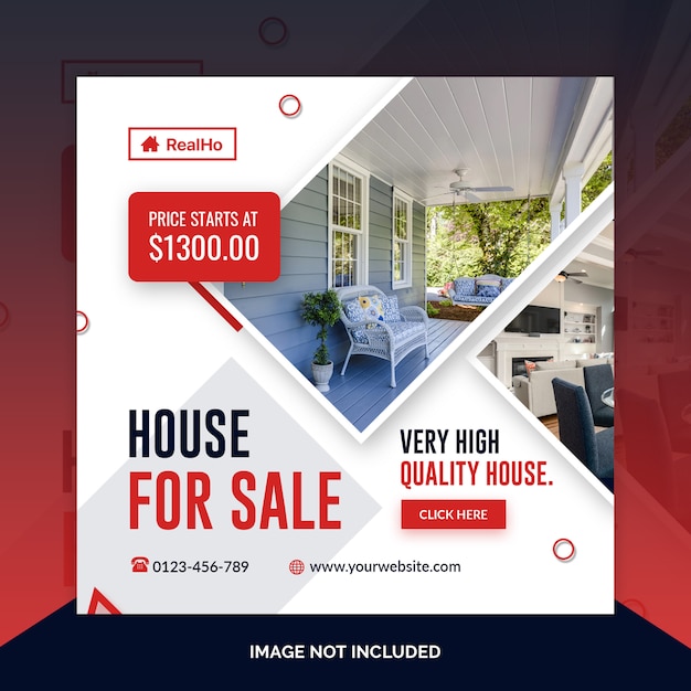 PSD real estate square banner template