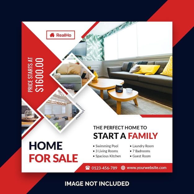 Real estate square banner template