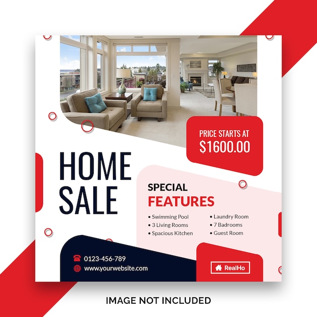 Real estate square banner template