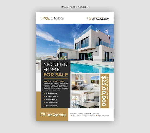 PSD real estate vertical flyer design template