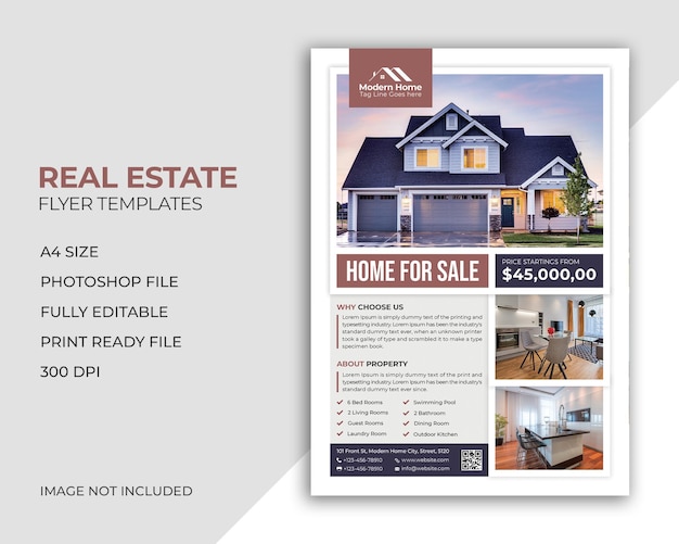 PSD real estate vertical flyer template