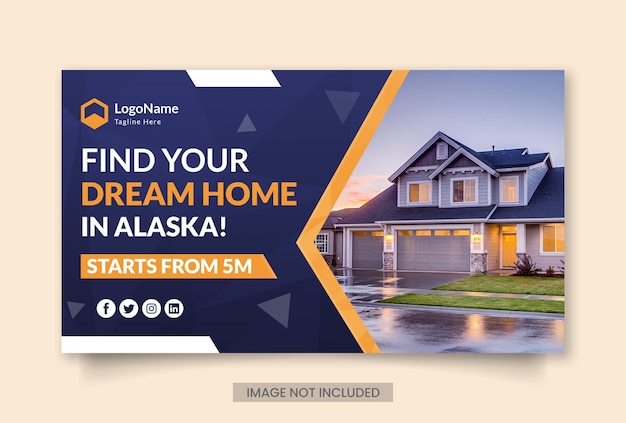 Real Estate Video Thumbnail and Social Media Banner Design Template