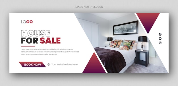 Real estate web banner and social media facebook cover template