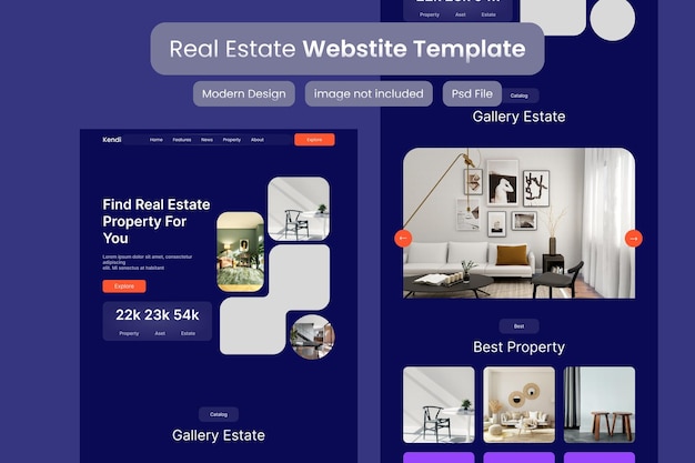 Real estate website templates mockup