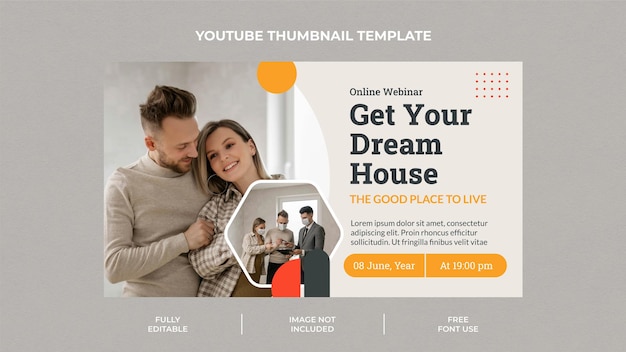 real estate youtube thumbnail template design