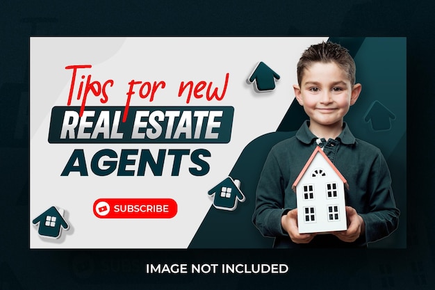 PSD real estate youtube thumbnail or web banner template