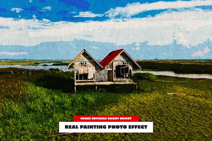 PSD real painting photo effect