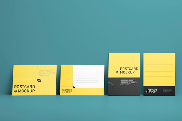 PSD real postcard mockup design