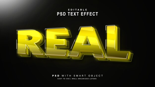 PSD real psd effetto testo 3d alta qualità completamente modificabile