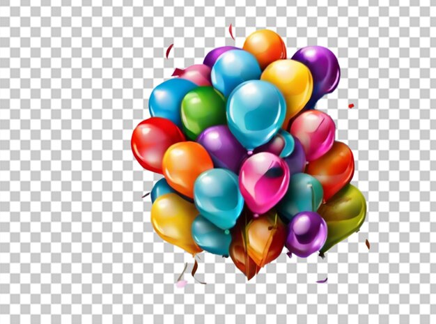 Real transparent colored balloons with isolated background party and celebration concept