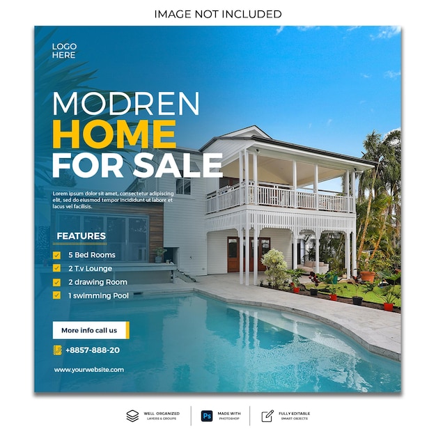 PSD realestate social media post template