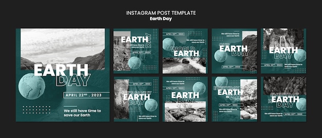 PSD realist earth day template design