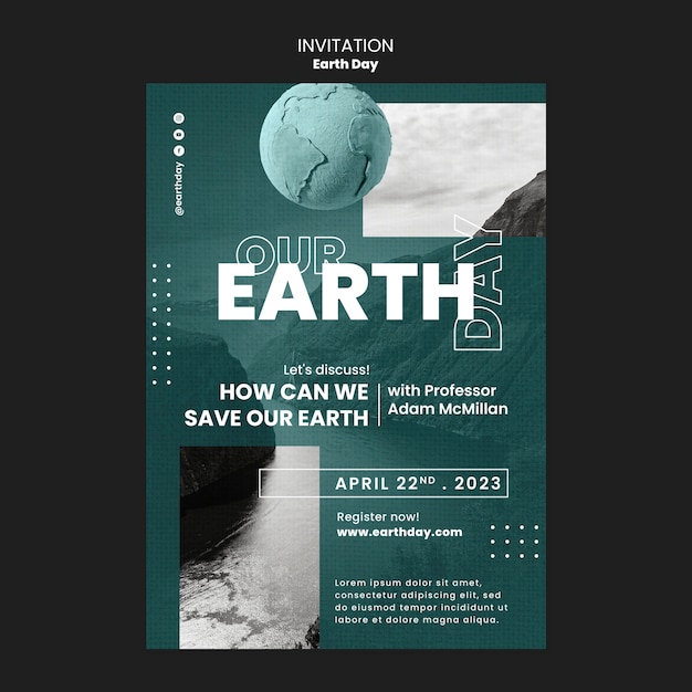 PSD realist earth day template design