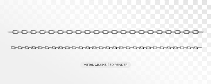 PSD realist metal chains 3d render