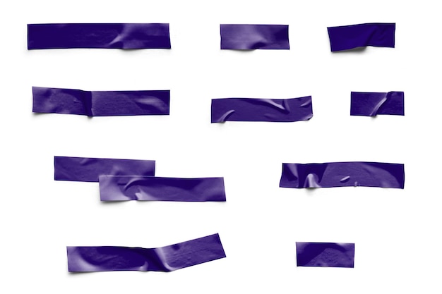 PSD realistic 10 sets purple adhesive tape isolated background