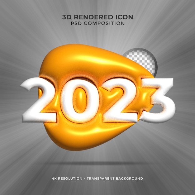 Реалистичные 3d-вывески 2023 года для оформления празднования нового года happy new year concept