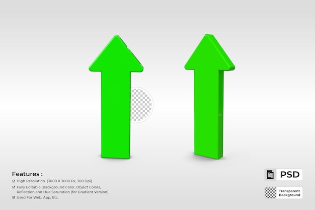 PSD realistic 3d arrows up statistic