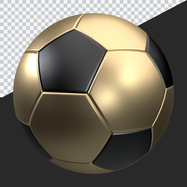 Realistic 3d black gold football ball socket