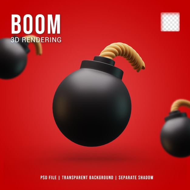 PSD realistic 3d bomb icon