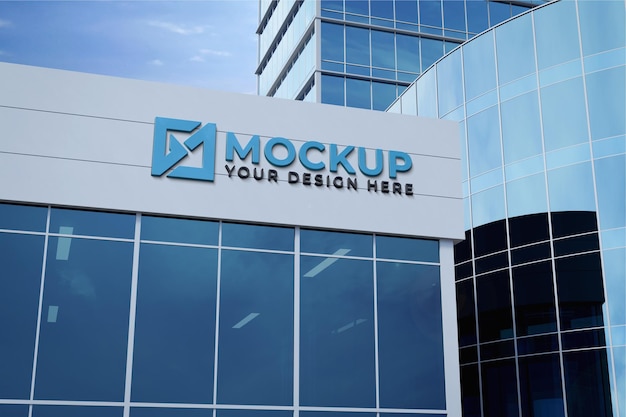 PSD mockup di edificio 3d realistico