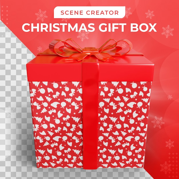 Realistic 3d colorful christmas giftbox for composition 3d render