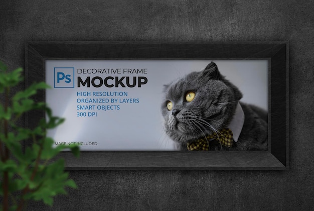 PSD cornice decorativa 3d realistica mockup sul muro