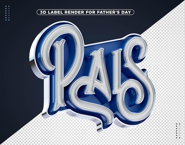 PSD realistic 3d father's day logo for brazil composition