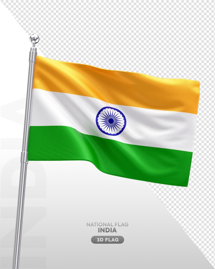 PSD realistic 3d flag of india
