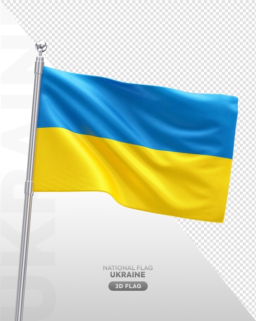 Realistic 3d flag of ukraine