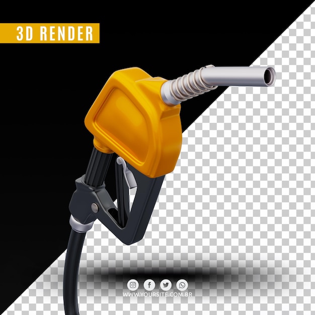 PSD rendering realistico del design della pompa di benzina 3d psd premium