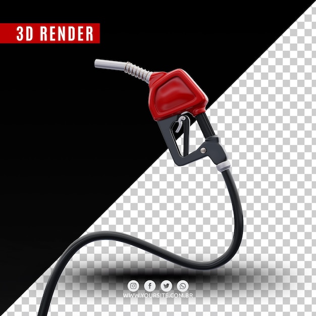 PSD rendering realistico del design della pompa di benzina 3d psd premium