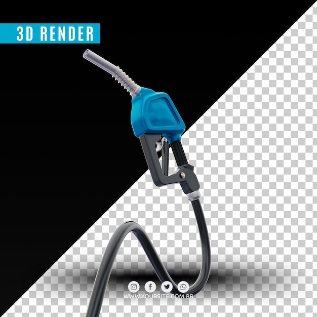 PSD rendering realistico del design della pompa di benzina 3d psd premium