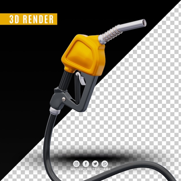 Realistic 3d gas pump design rendering premium psd