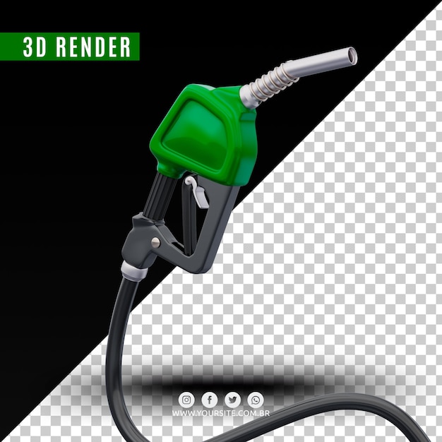 PSD rendering realistico del design della pompa di benzina 3d psd premium